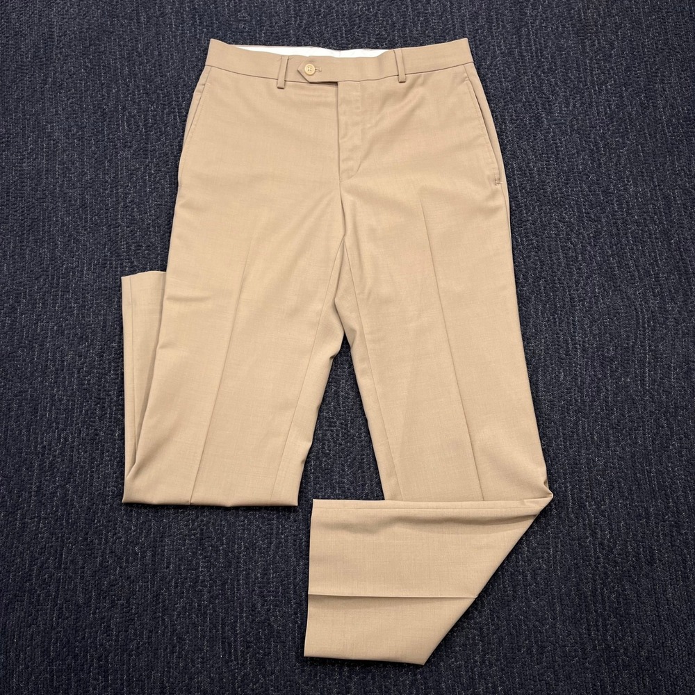 Lauren Ralph Lauren Mens Tan Beige High Performance Wool Dress Pants 30W x 30L